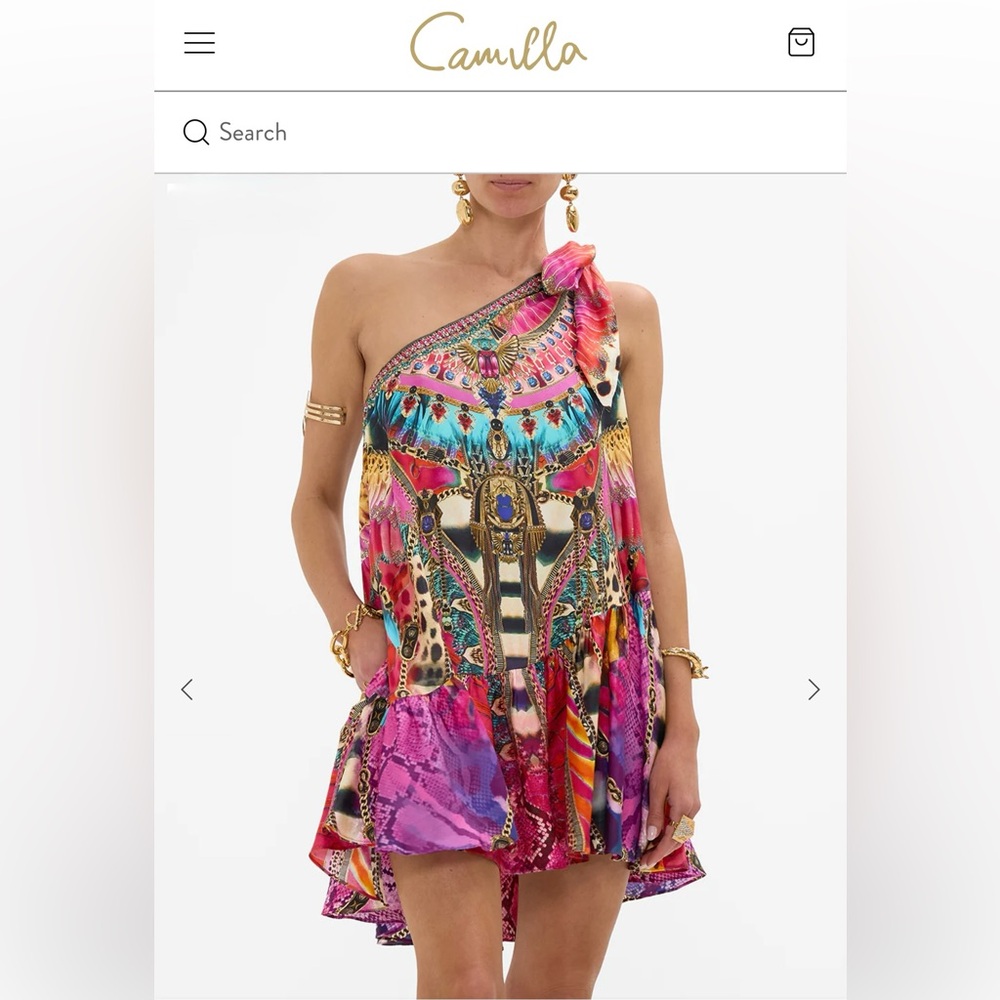 Camilla Silk One Shoulder Pink Short Dress